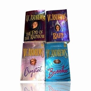 V.C. Andrews Vintage 4-Book Paperback Lot Rain Crystal Brooke End